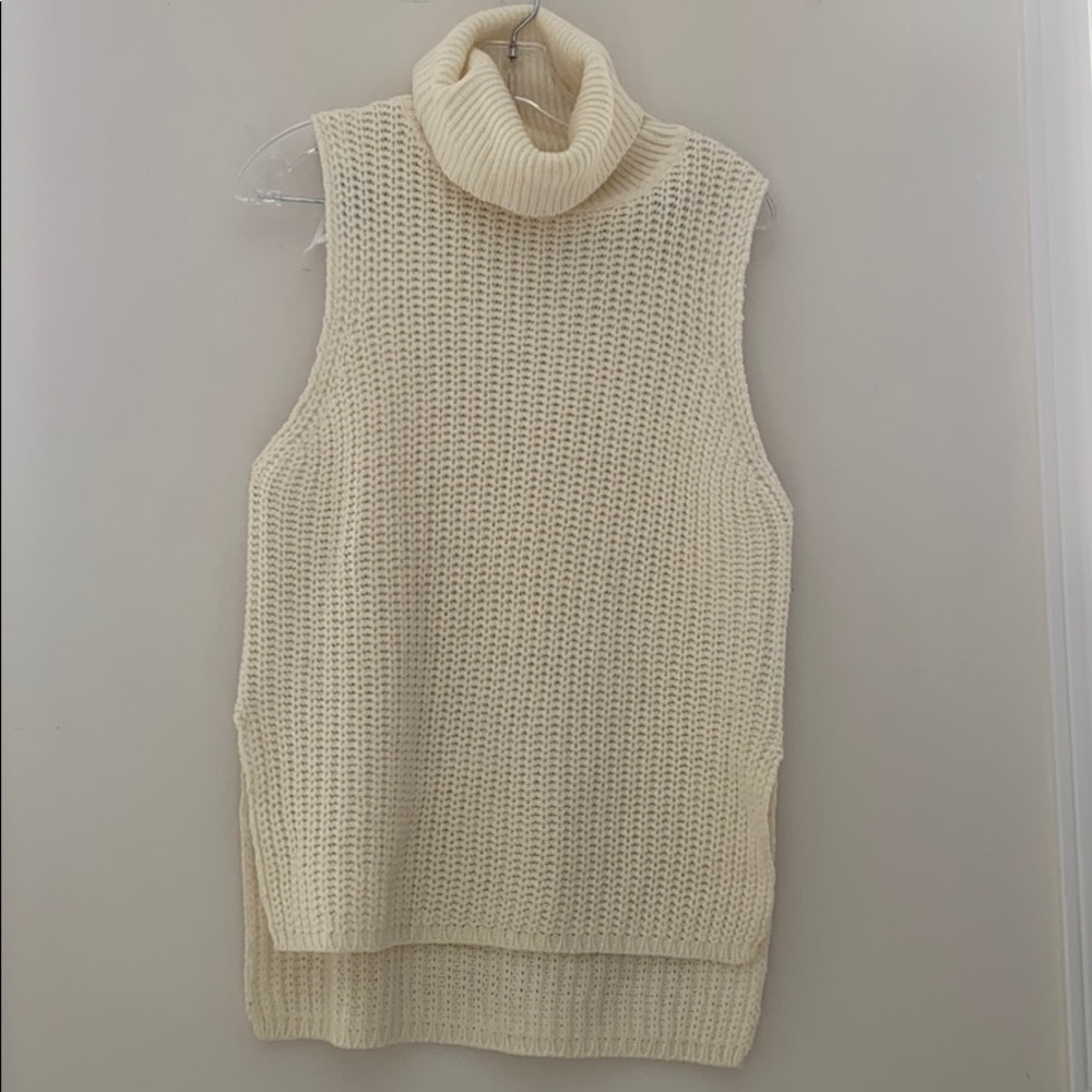 white crochet turtleneck